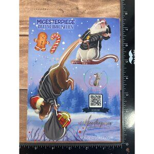 Christmas Mouse Wall Art Sticker By Micesterpiece hanging from light switch